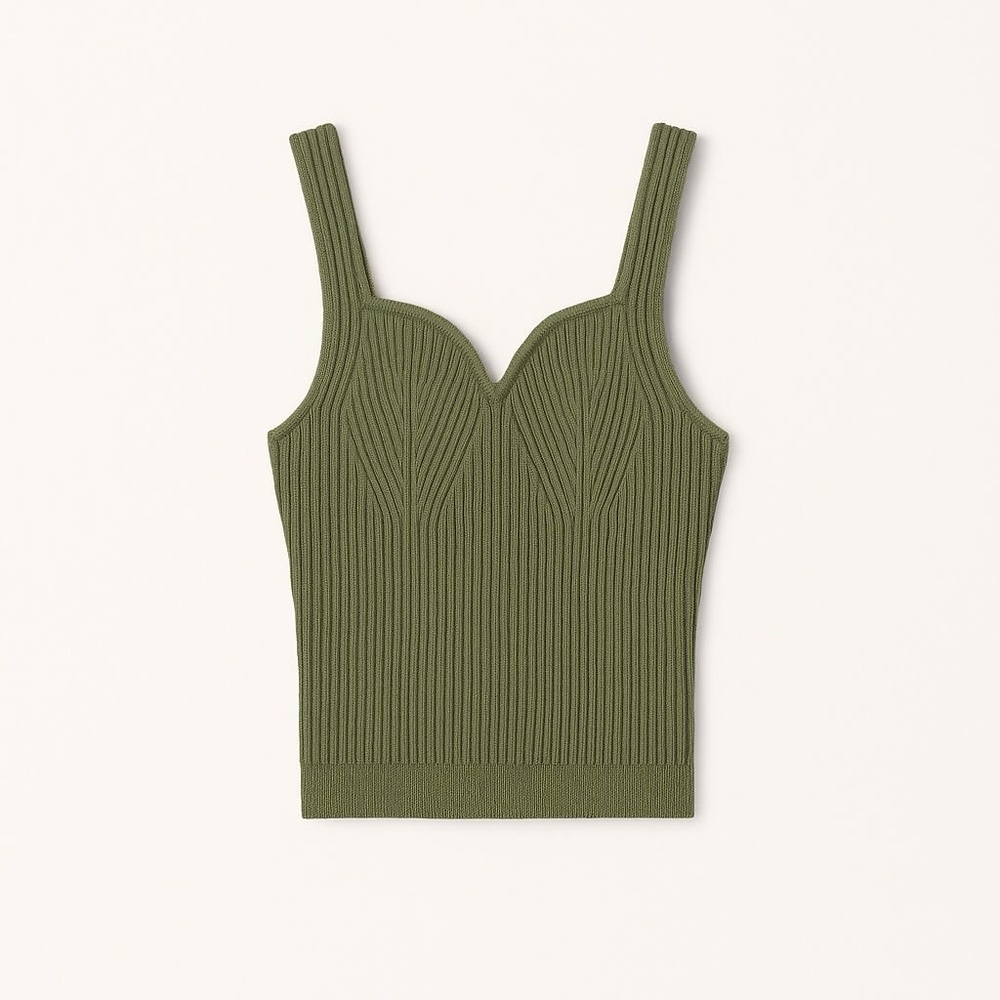 Abercrombie & Fitch Olive Green Contour Sweetheart Sweater Tank Size XXS